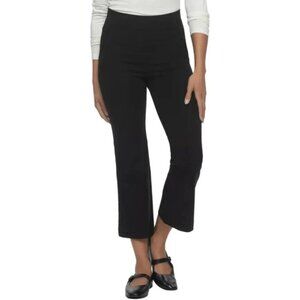 NEW Felina Women's S Black Pull-On Pants With Tummy Control Panel Cropped